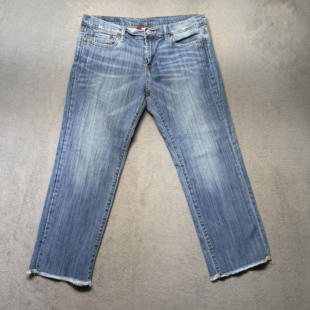 Lucky Brand Womens 12/31 Sweet N Low Crop Jeans Raw Hem Stretch Denim Casual